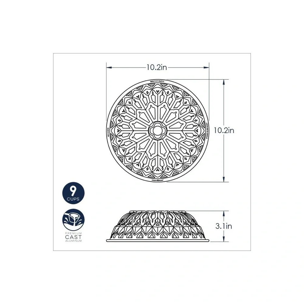 Nordic Ware Silver Decorative Bundt Cake Pan